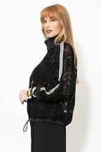 Black Lace Bomber Jacket