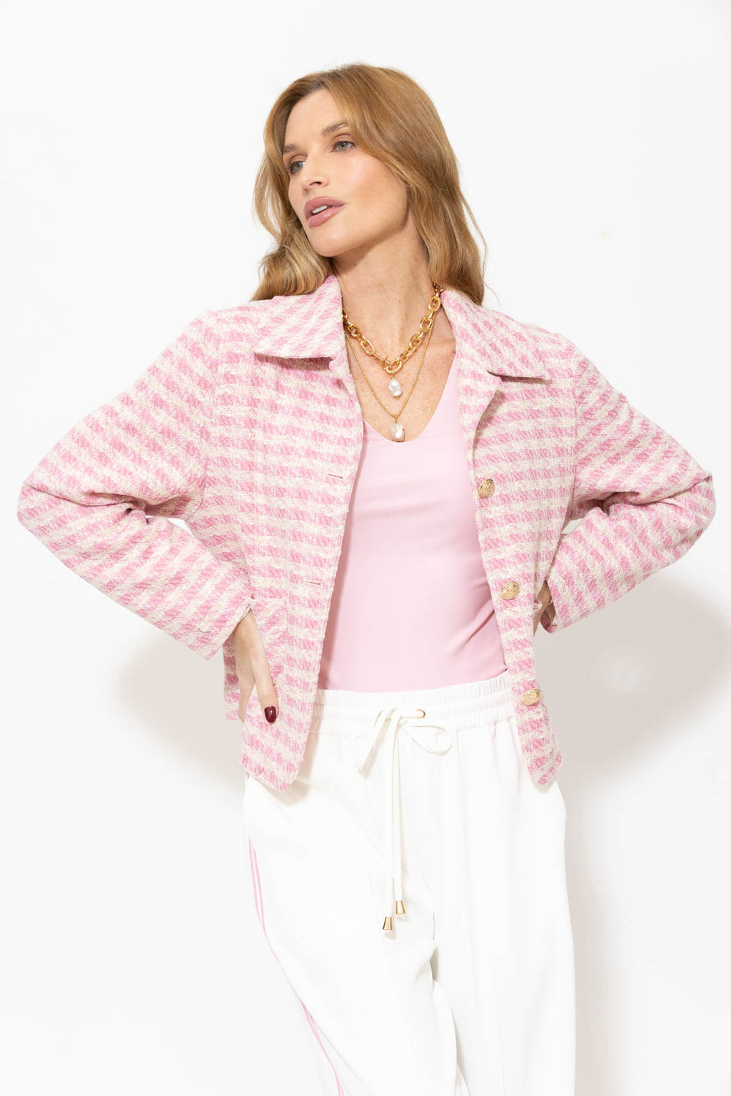 Pink Collins Jacket