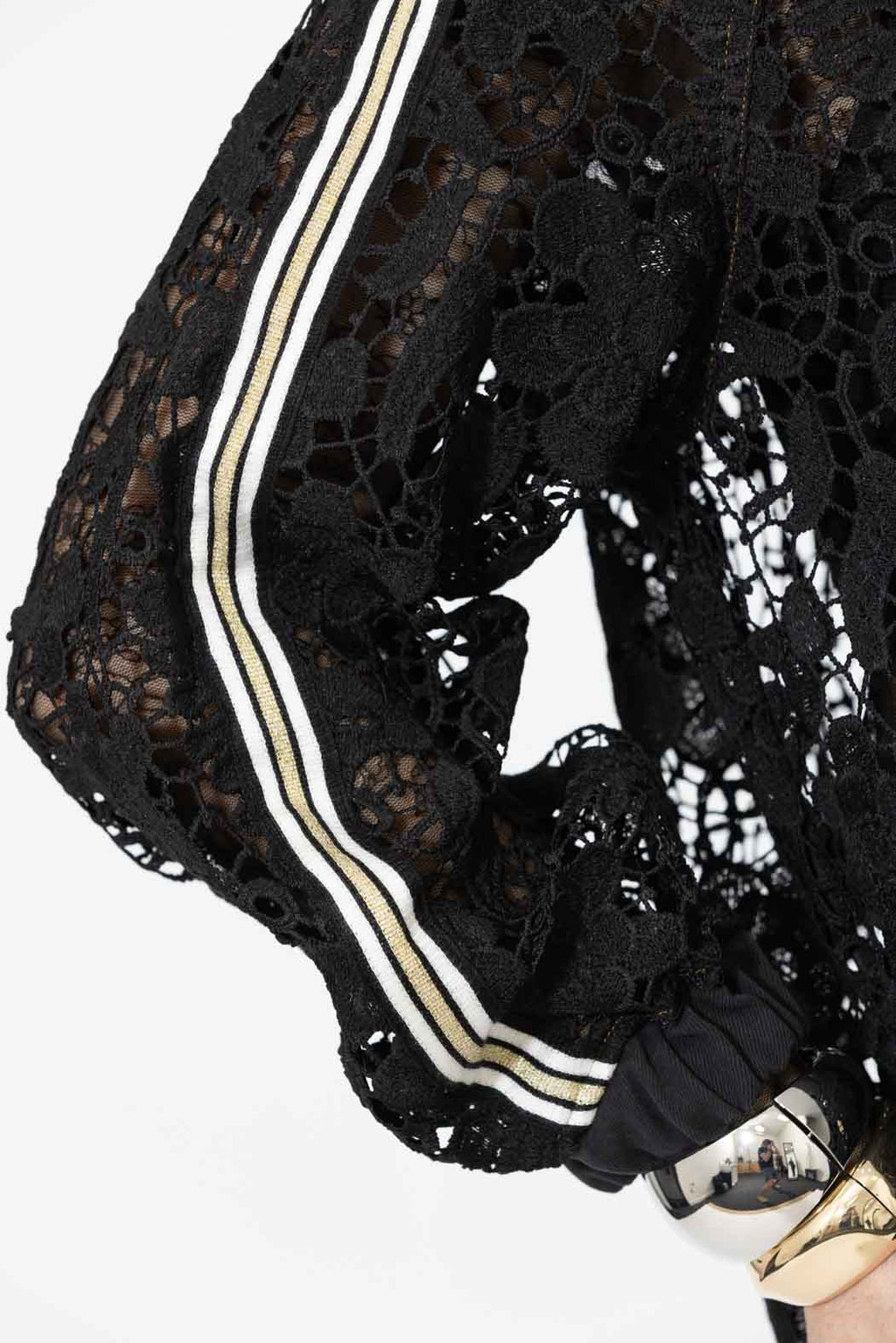 Black Lace Bomber Jacket