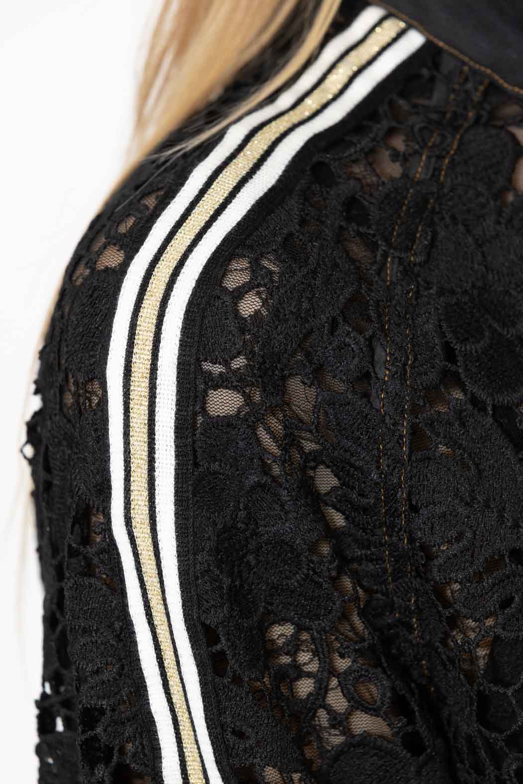 Black Lace Bomber Jacket