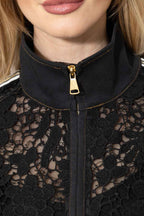 Black Lace Bomber Jacket