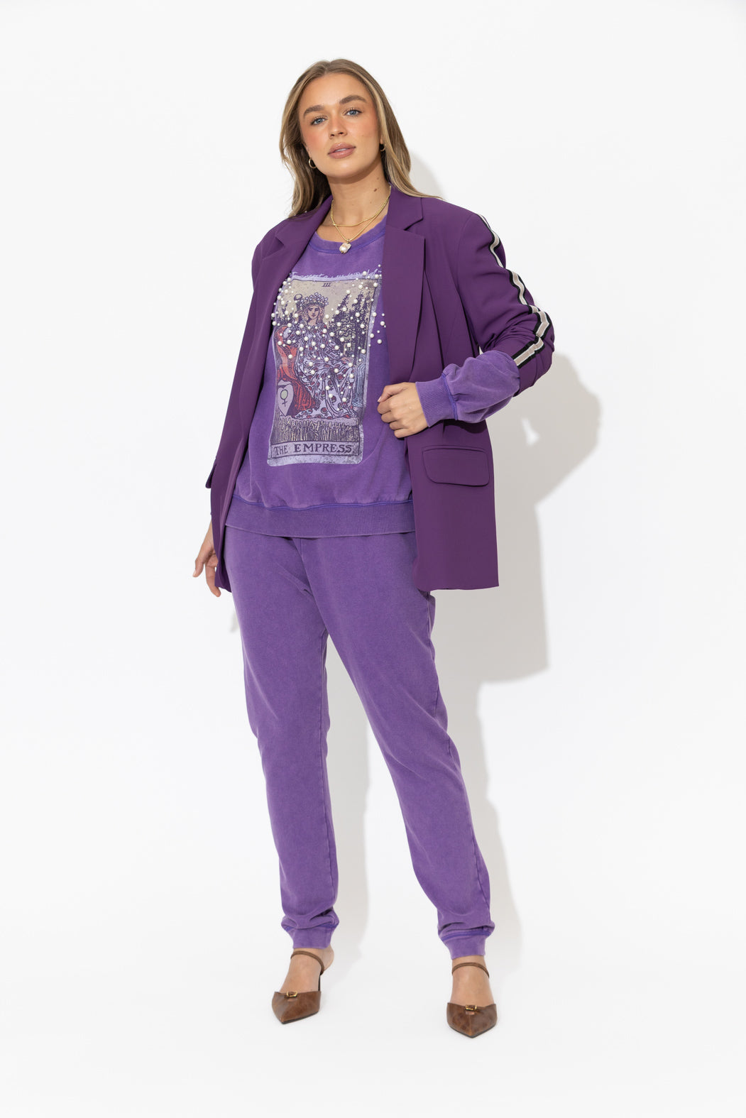 Purple Washed Cotton Lounge Pant