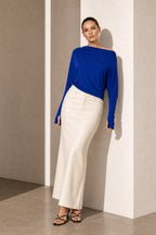 Cobalt Tencel Drape Top