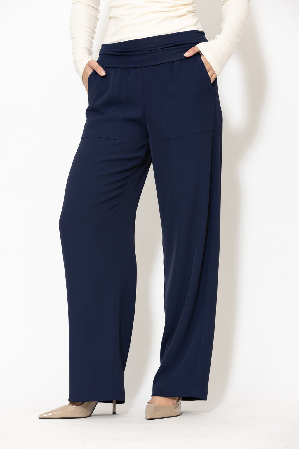 Navy Euro Foldover Pant
