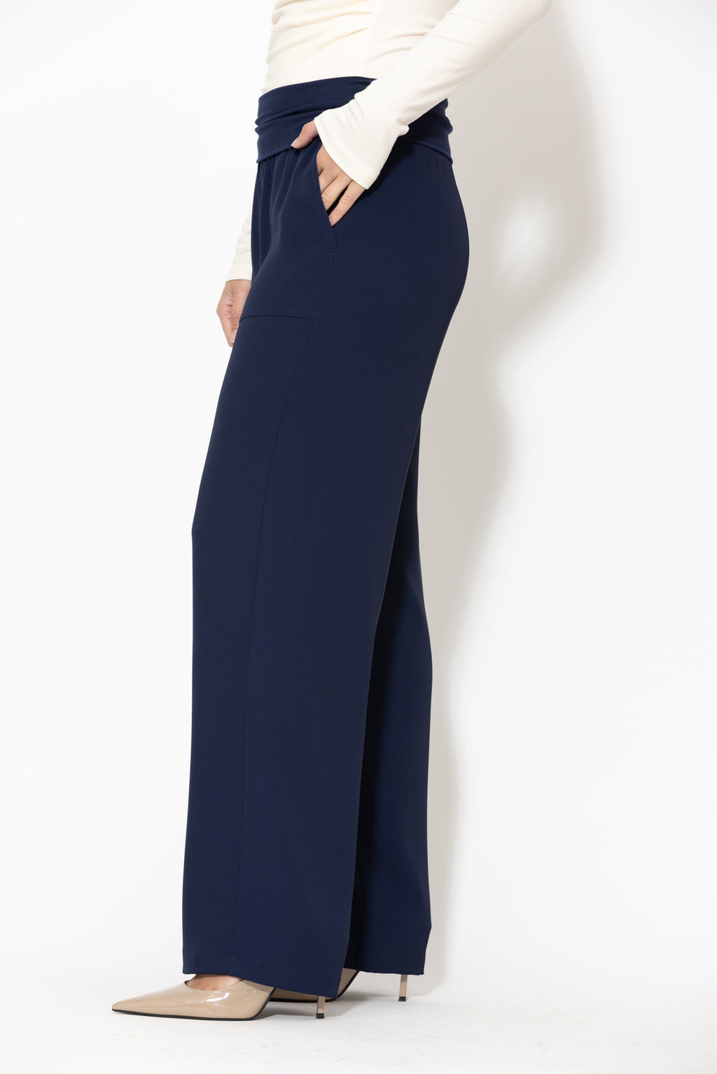 Navy Euro Foldover Pant