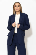 Navy Euro Action Back Blazer