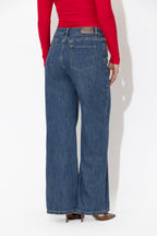 Mid Denim Button Front Jean
