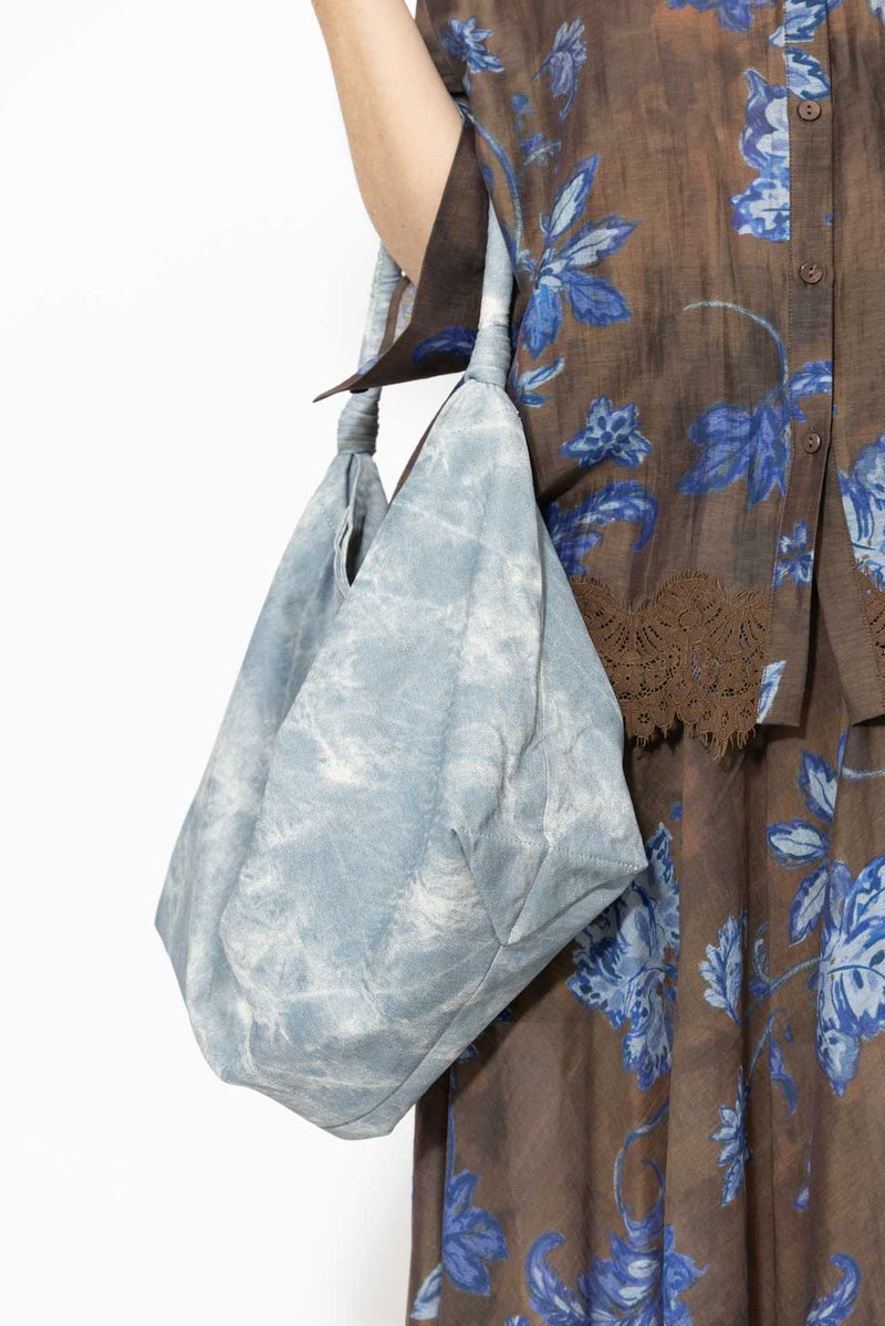Blue Tie Dye Slouch Bag