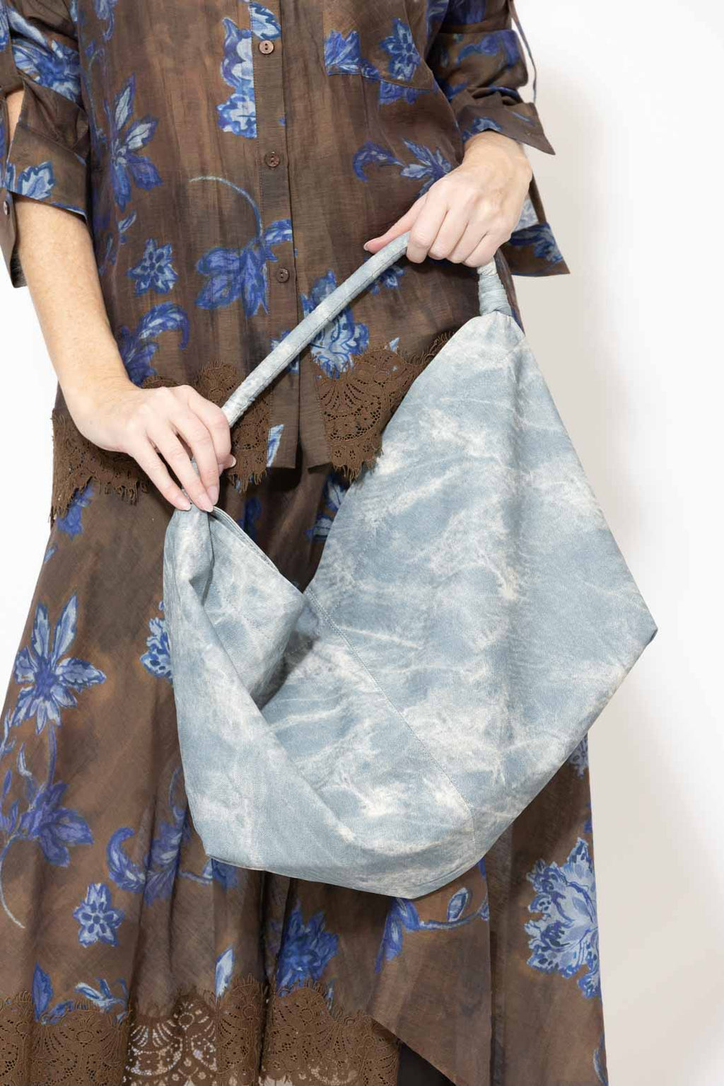 Blue Tie Dye Slouch Bag