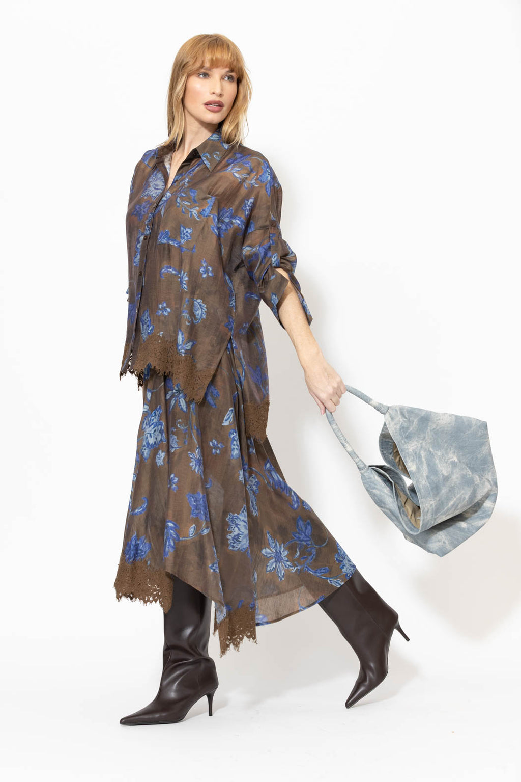 Blue Tie Dye Slouch Bag