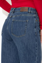Mid Denim Button Front Jean
