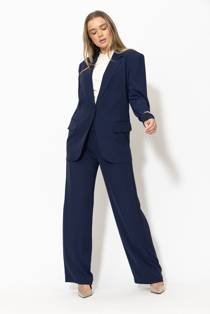 Navy Euro Action Back Blazer