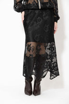 Black Lace Bias Skirt