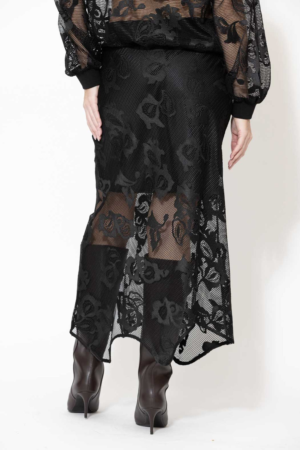 Black Lace Bias Skirt