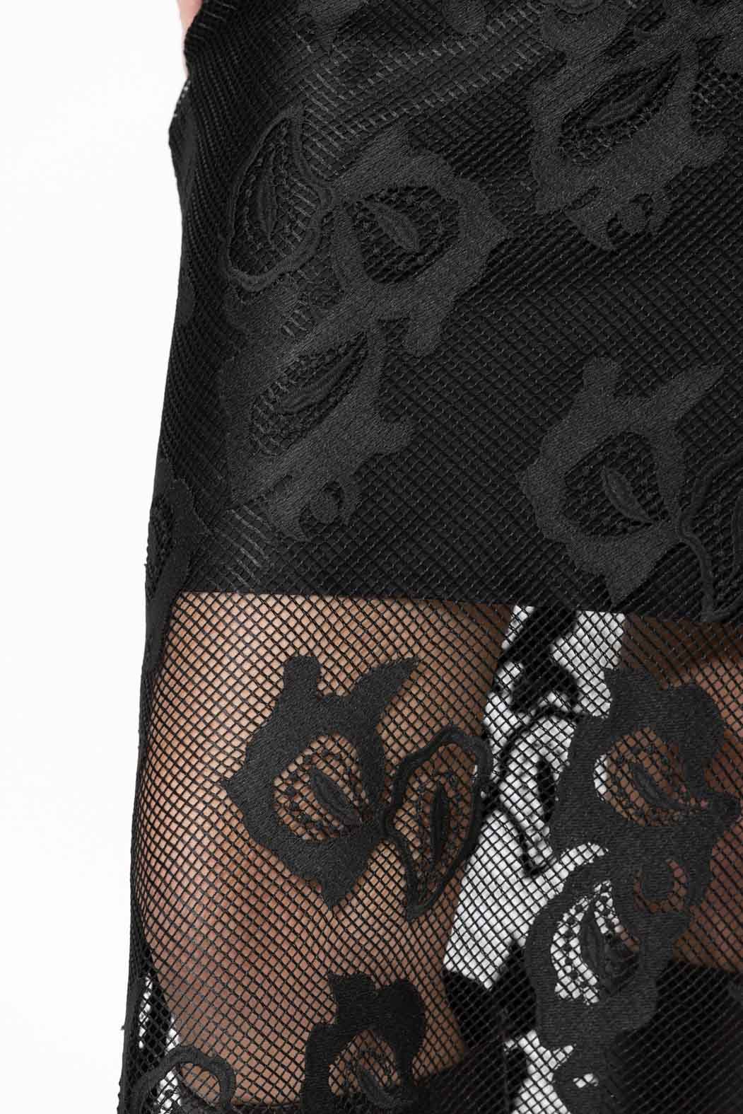 Black Lace Bias Skirt