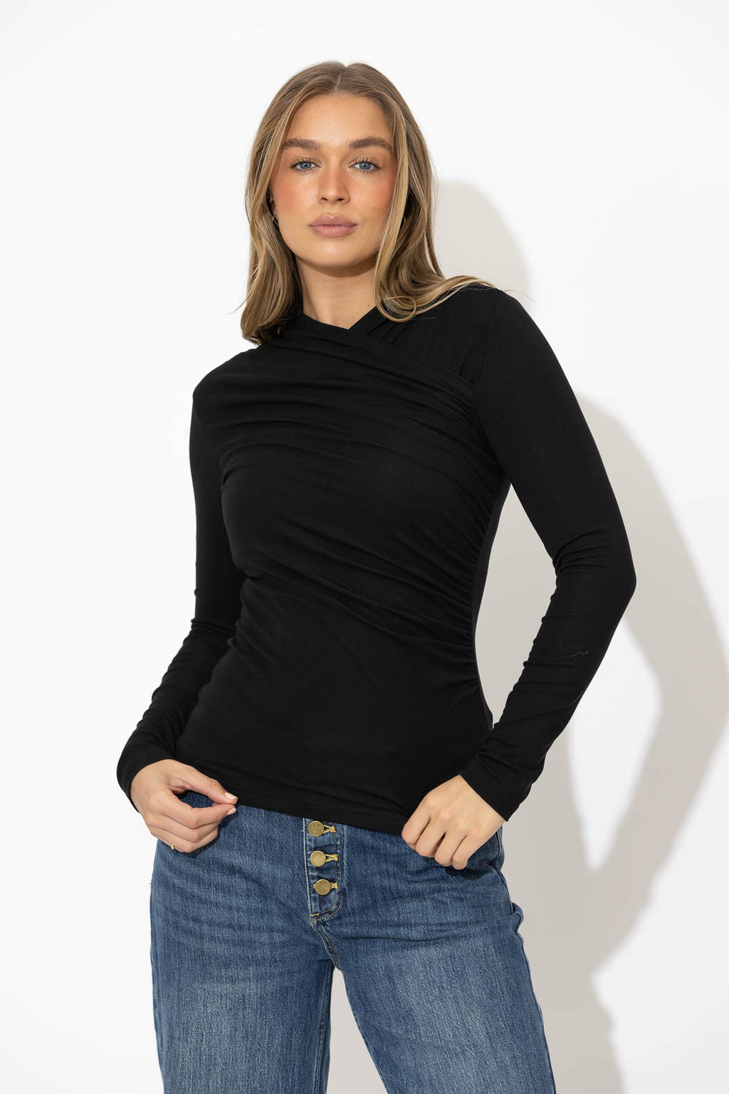 Black Tencel Livvie Top