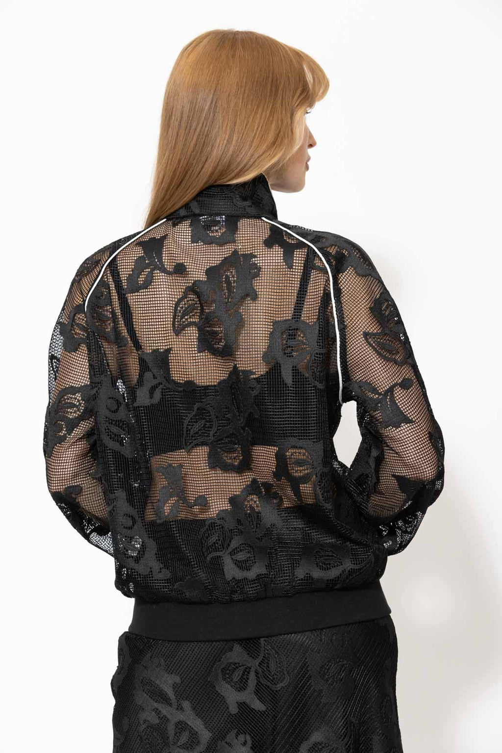 Black Lace Zip Jacket