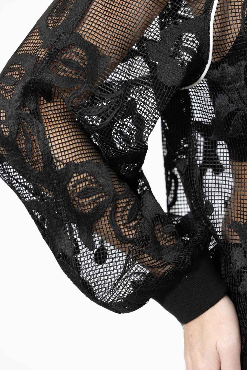 Black Lace Zip Jacket