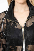 Black Lace Zip Jacket