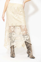 Ecru Lace Bias Skirt