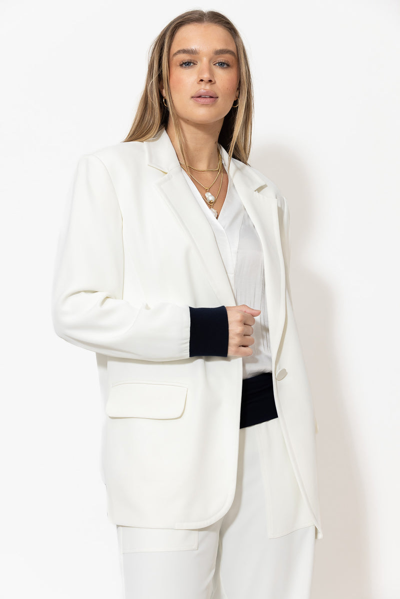 Ivory Euro Action Back Blazer