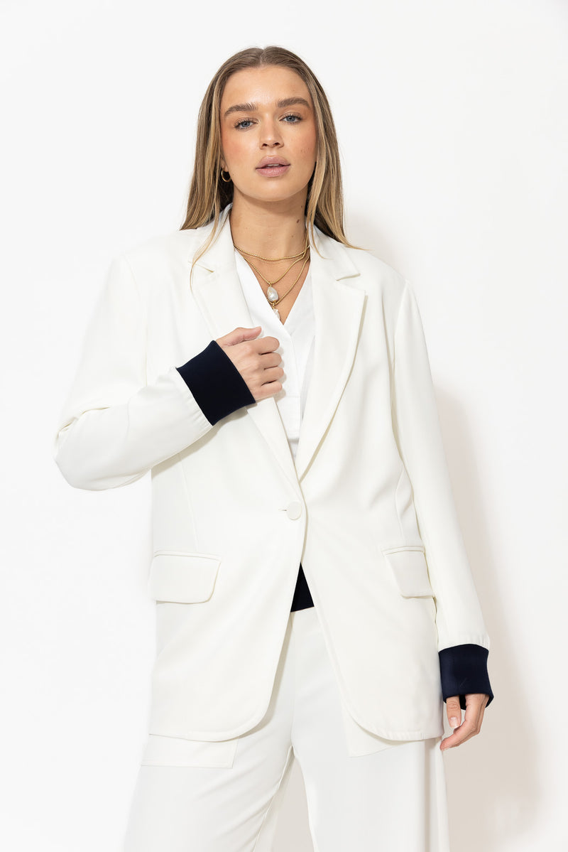 Ivory Euro Action Back Blazer