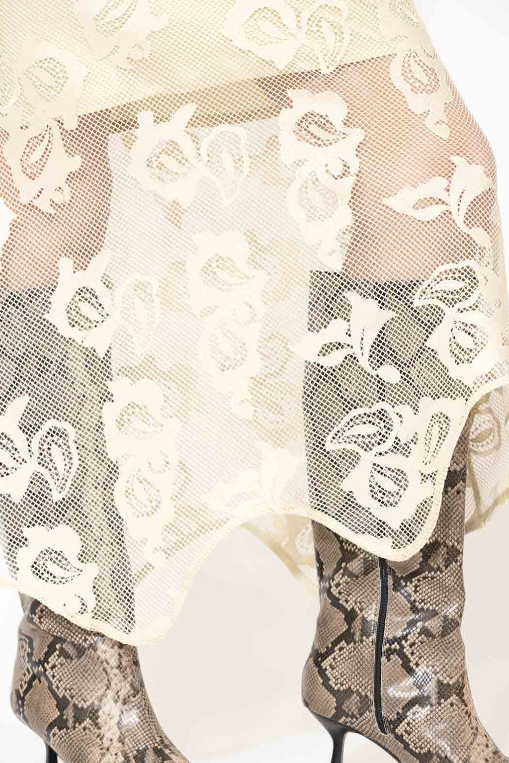 Ecru Lace Bias Skirt