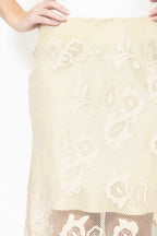 Ecru Lace Bias Skirt