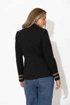 Black Ponte Sisca Military Blazer