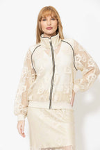 Ecru Lace Zip Jacket