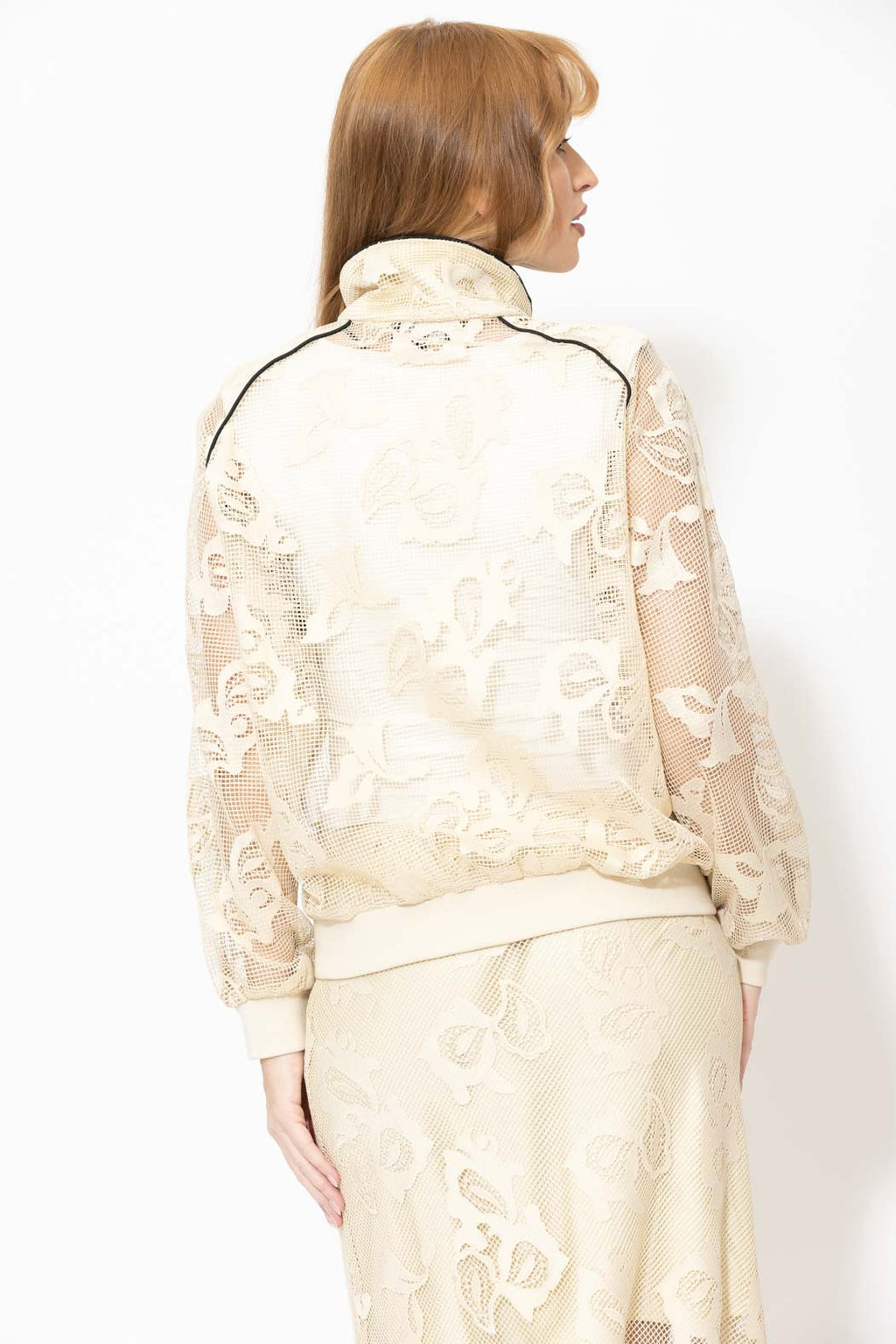 Ecru Lace Zip Jacket