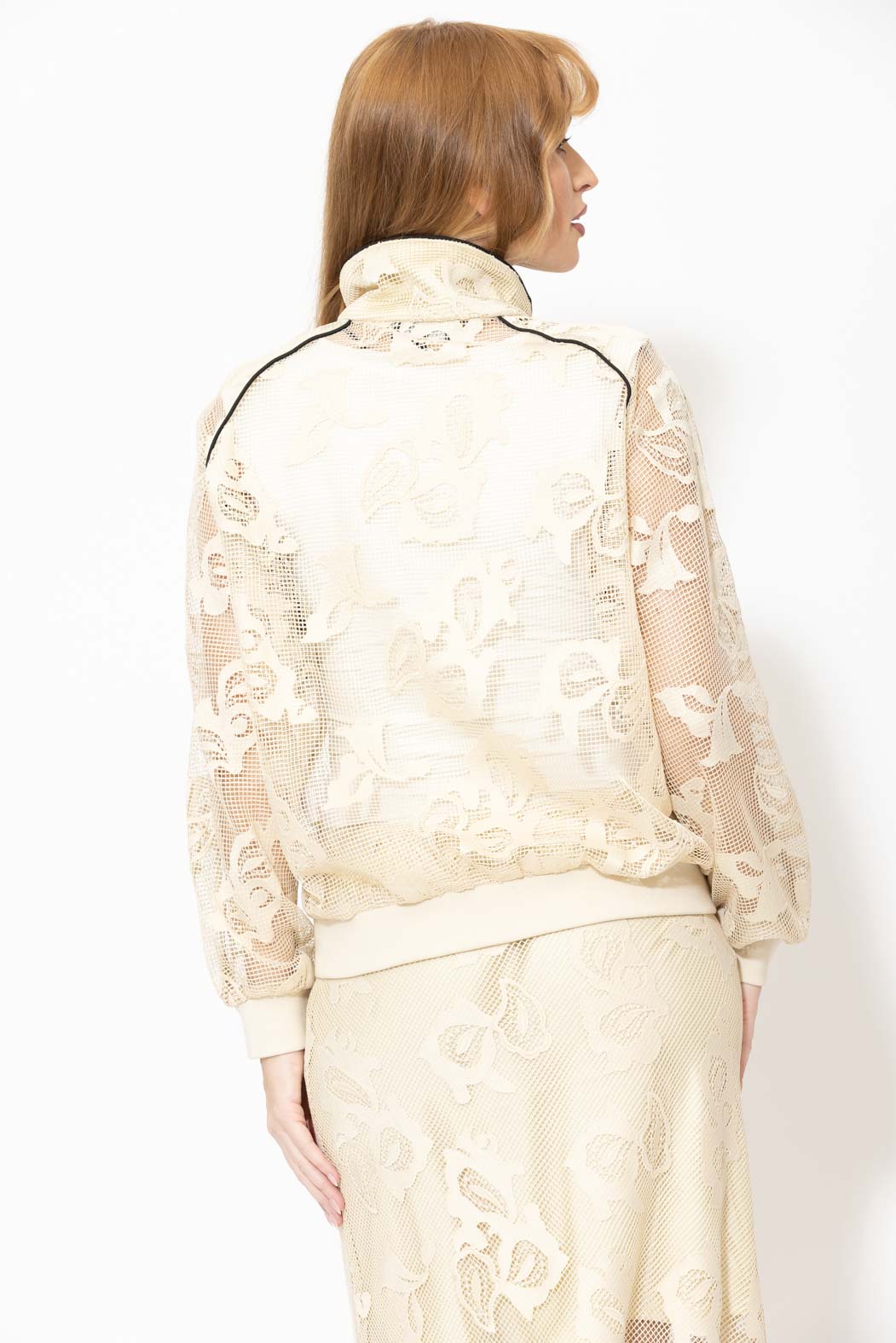 Ecru Lace Zip Jacket