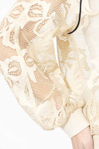 Ecru Lace Zip Jacket