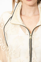 Ecru Lace Zip Jacket