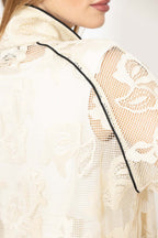 Ecru Lace Zip Jacket