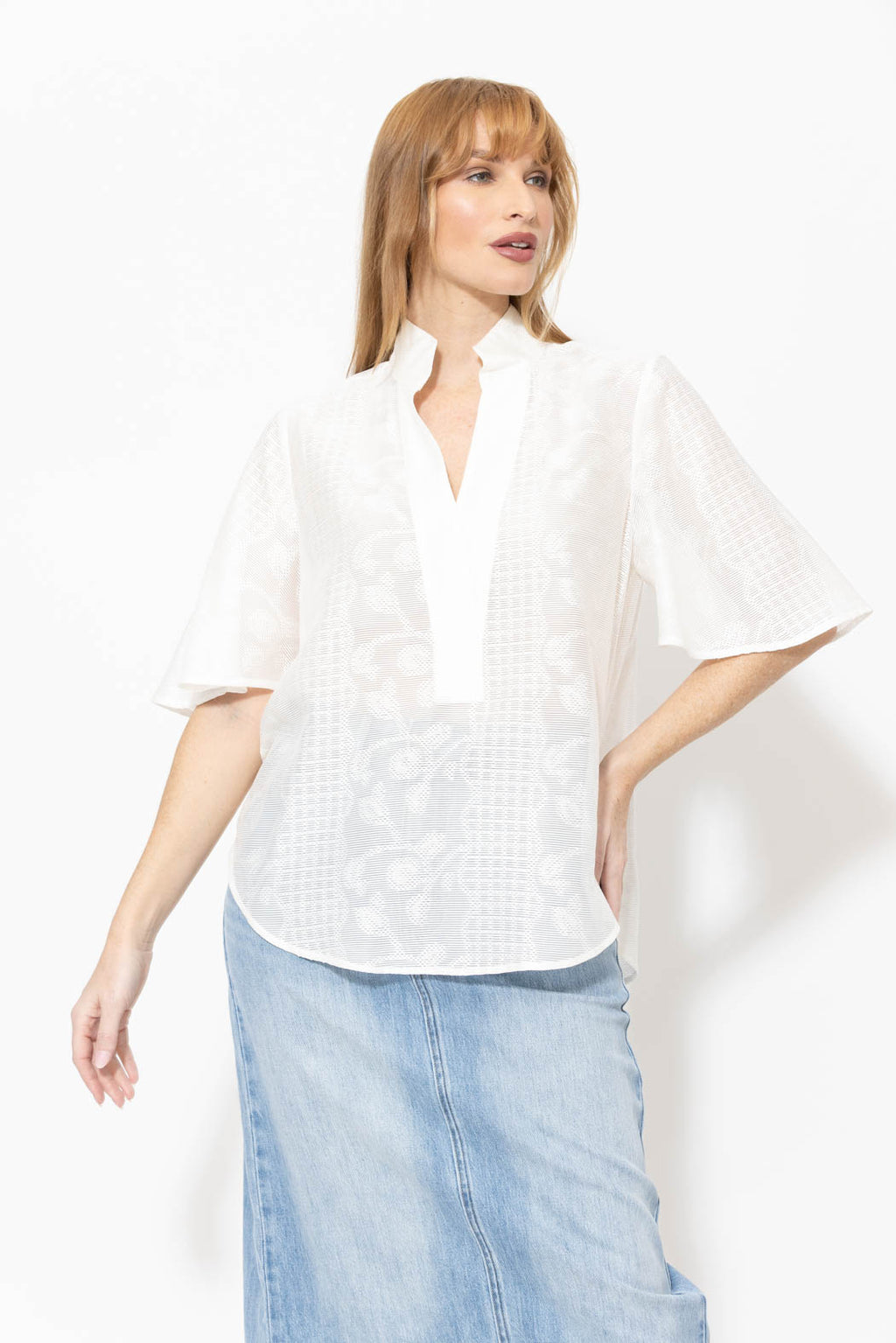 White Textured Blogger Shirt