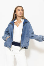 Mid Denim Athleisure Jacket