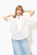White Textured Blogger Shirt