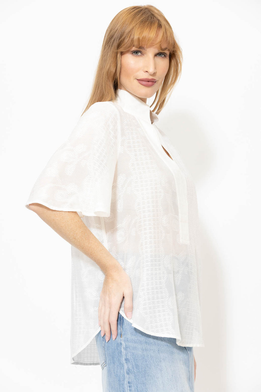 White Textured Blogger Shirt
