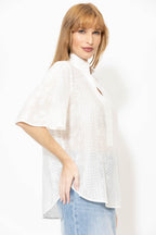 White Textured Blogger Shirt