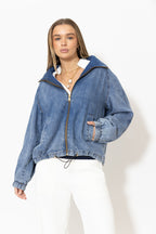 Mid Denim Athleisure Jacket