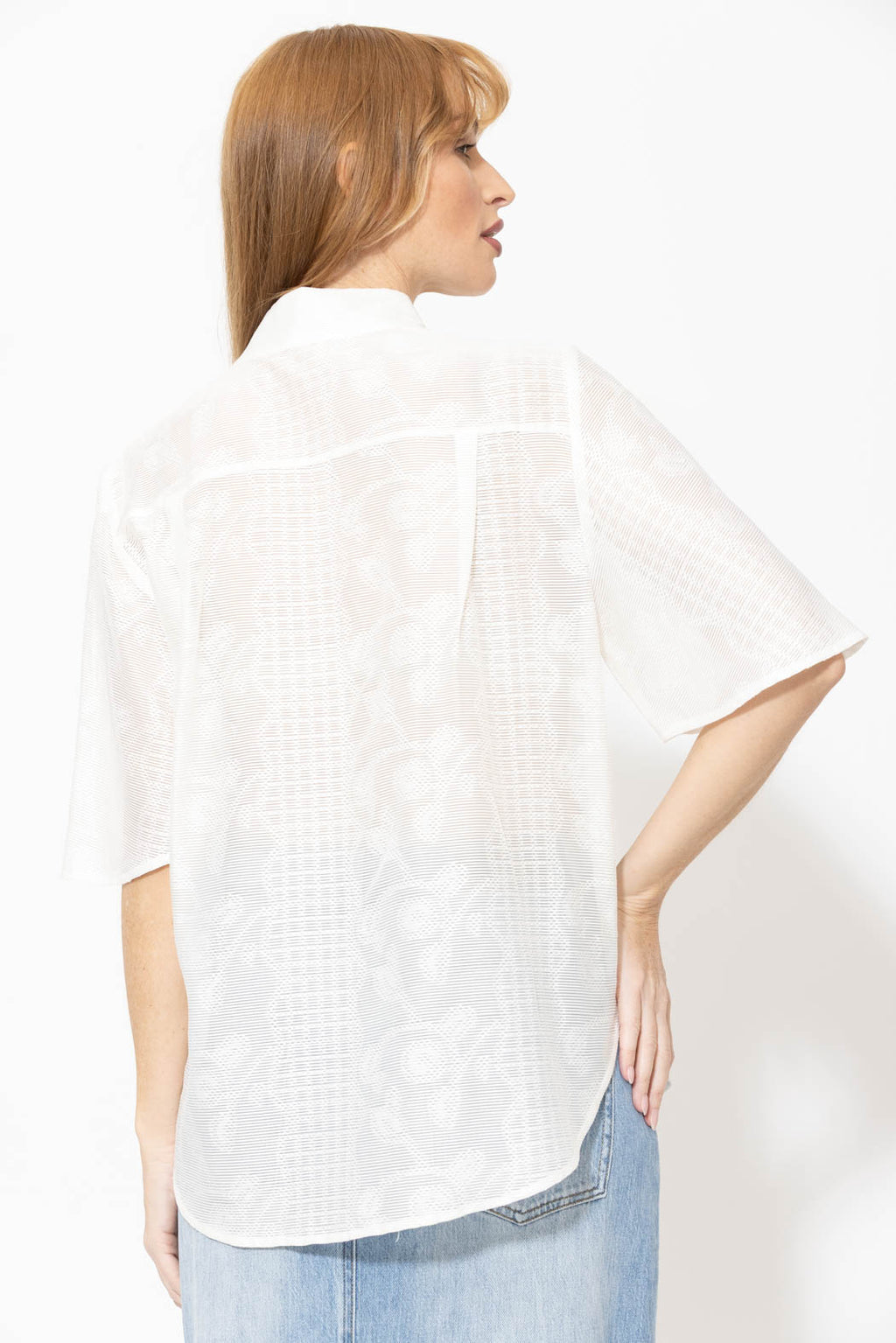 White Textured Blogger Shirt