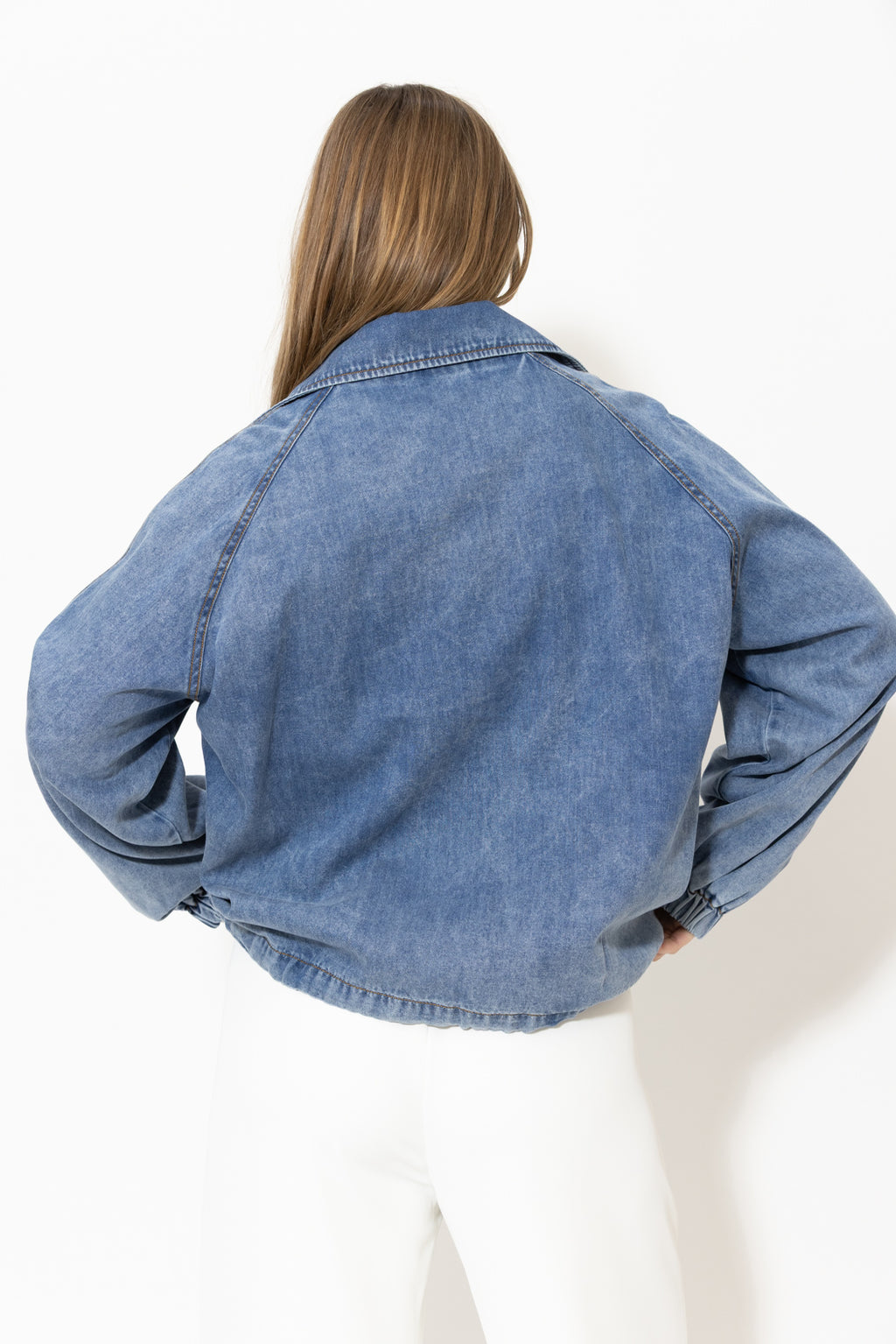 Mid Denim Athleisure Jacket