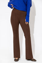 Chocolate Ponte Pintuck Miracle Flare Pant