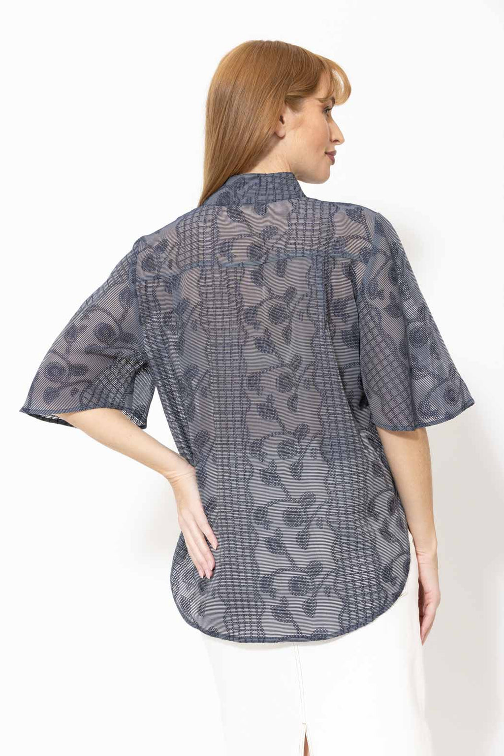 Navy Textured Blogger Shirt