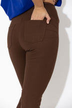 Chocolate Ponte Pintuck Miracle Flare Pant
