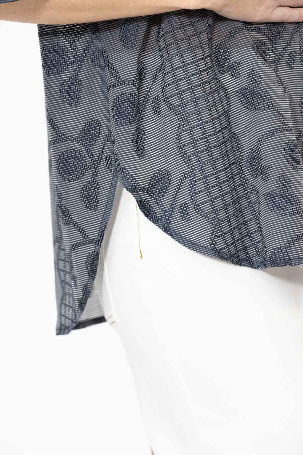 Navy Textured Blogger Shirt