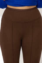 Chocolate Ponte Pintuck Miracle Flare Pant