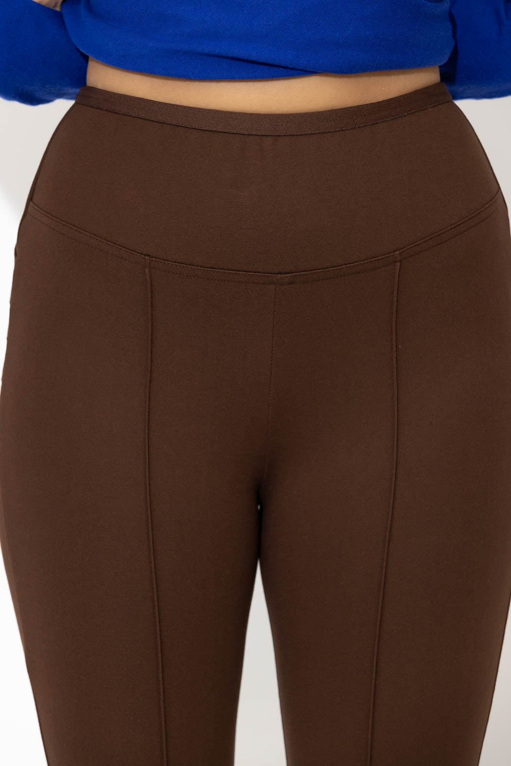 Chocolate Ponte Pintuck Miracle Flare Pant