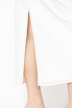 White Denim Maxi Skirt